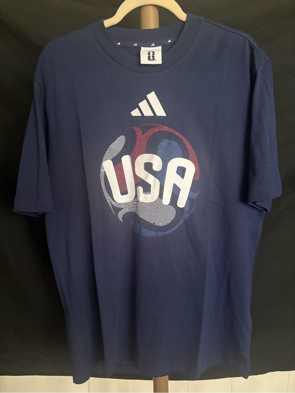 adidas Navy Short-Sleeve USA Graphic Crewneck Tee